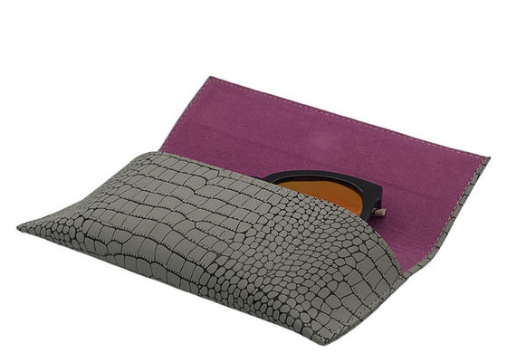 Crocodile Grain Magnetic Leather Sunglasses Pouch