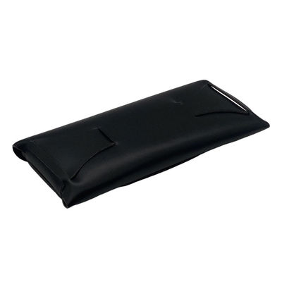 Black Leatherette Pouch Elegant Soft Leather Spectacle Cases With Belt Closure